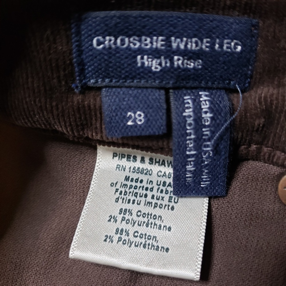 Veronica Beard Crosbie Wide Leg Corduroy High Rise Pants Womens 28 Brown USA - Picture 7 of 11